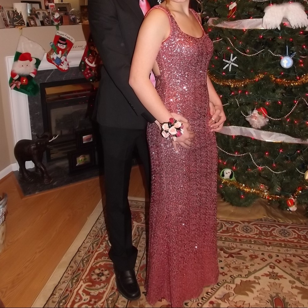 Pink Sequence Prom Dress